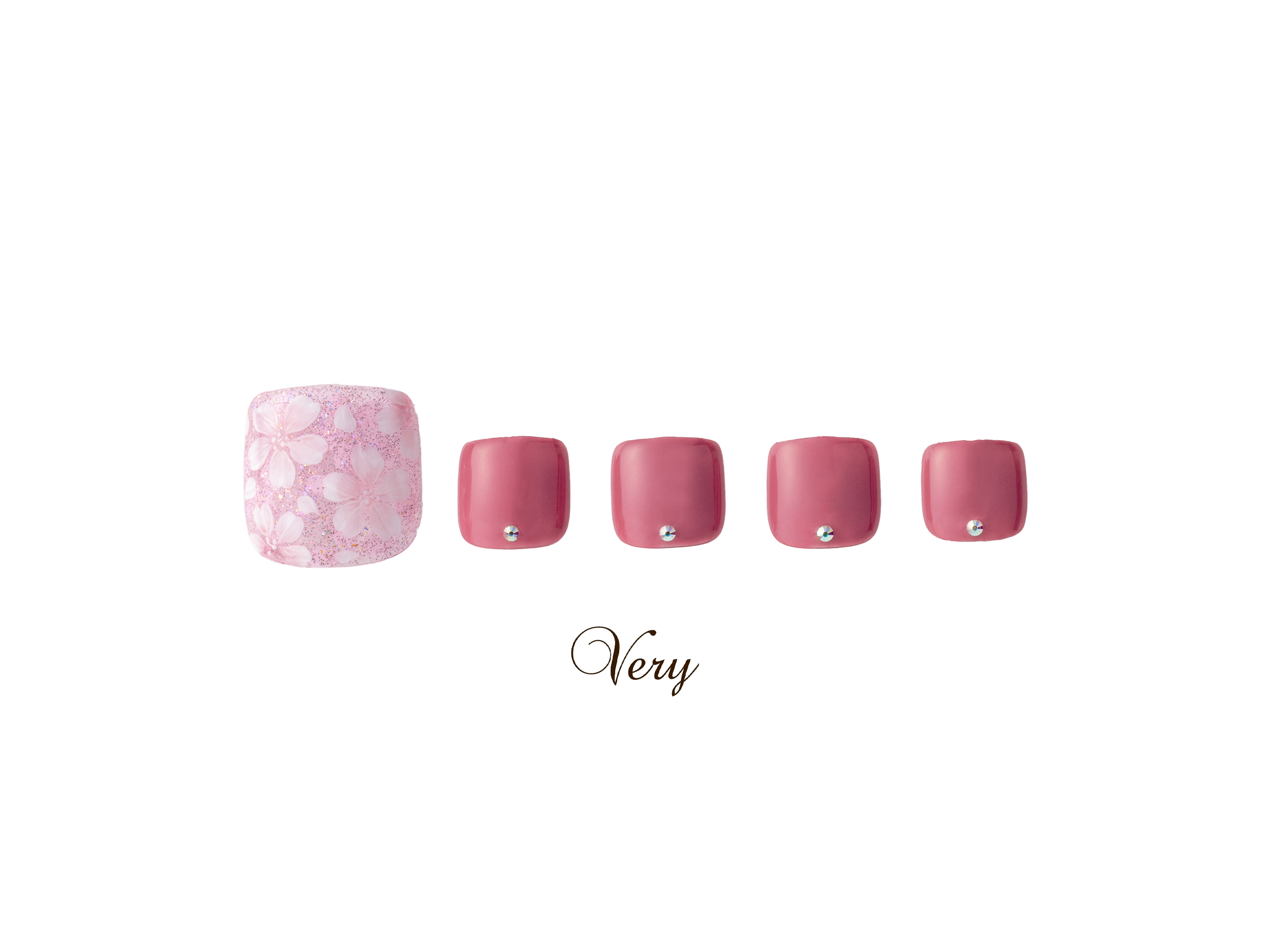 <h1>【キラキラ桜ネイル】</h1>
<br>
<h6>ご予約の際はメニューの『フット カラージェル10本』と『フット デザイン各種』をご選択ください。<br>